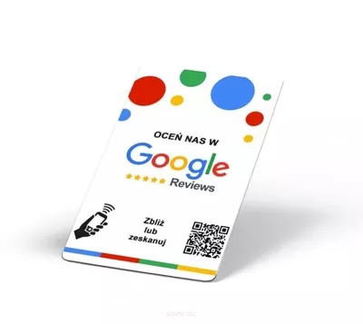 Karta plastikowa NFC do zbierania opinii Google